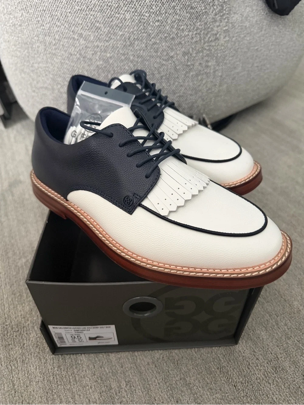 G/FORE MENS GALLIVANTER LEATHER LUXE SOLE DERBY GOLF 9.5 MENS